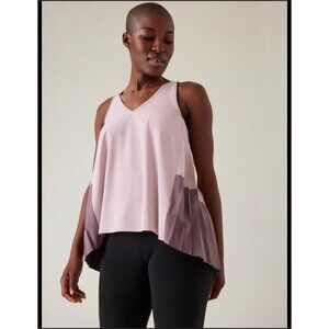 NWT Athleta Swing Forward Tank Workout Performance Athletic Gym Pleated Boho
